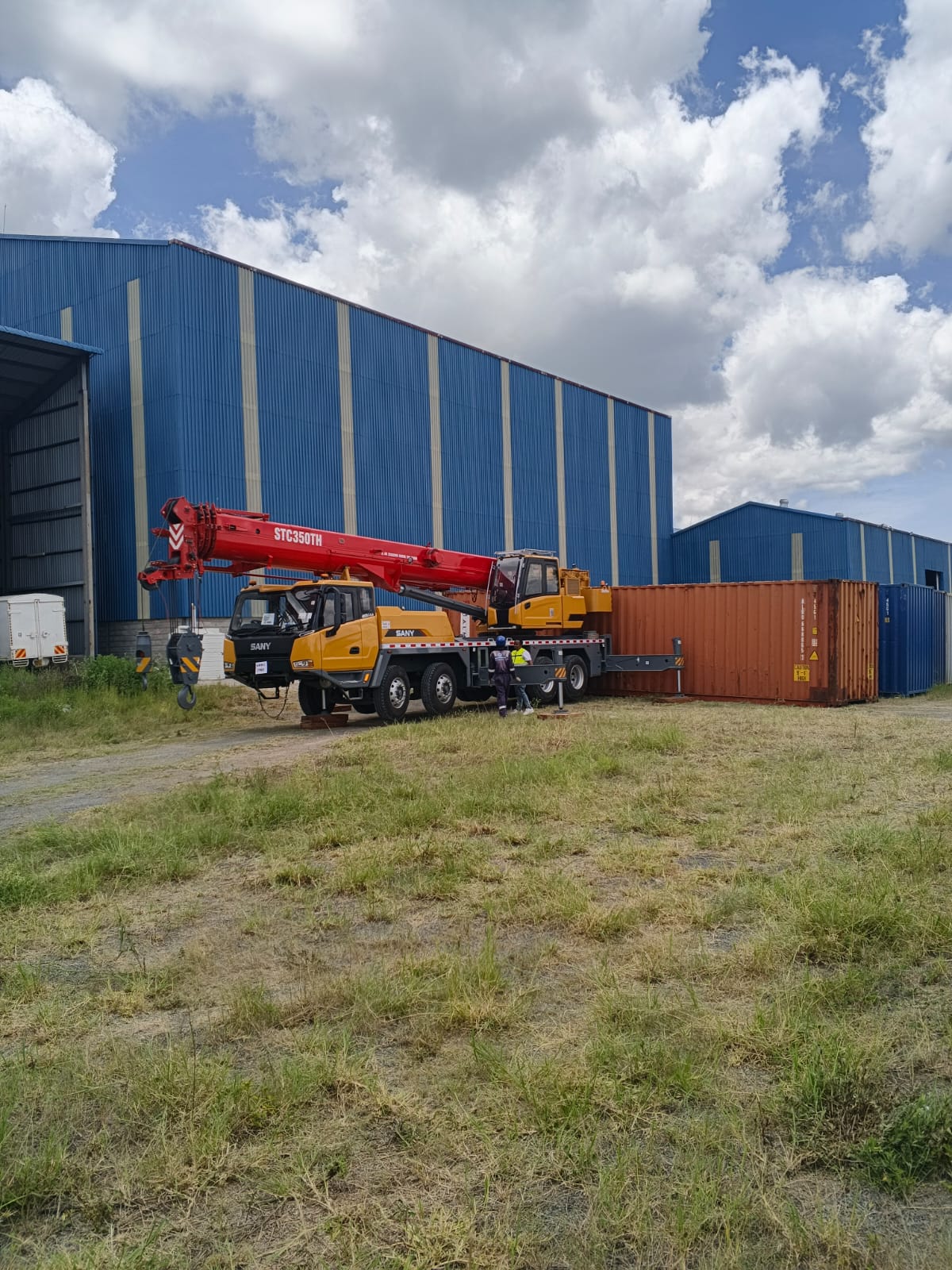 container offloading at a factory in kenya