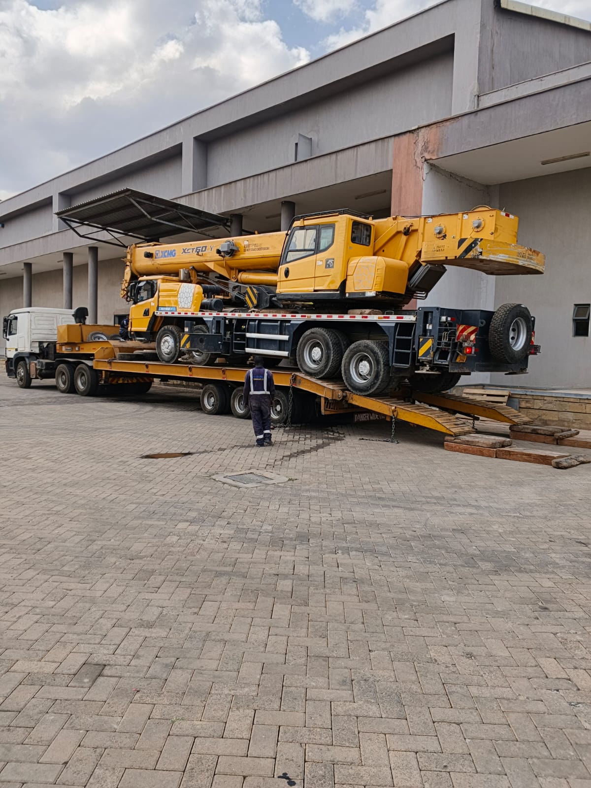 Heavy lifting and transport equipment ready for operations